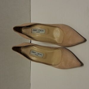 Jimmy Choo Ballet-Pink Suede Pointed Pumps Size 39.5/9.5 Barbiecore